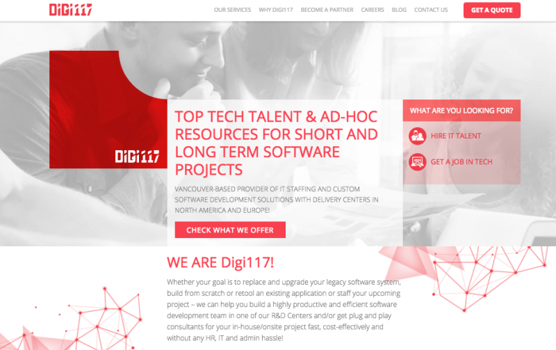 hire talent to redesign website
