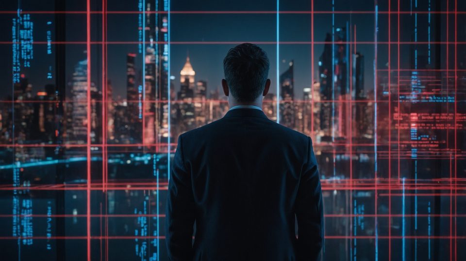 Leonardo Kino XL A fintech executive standing alone in a sleek 1