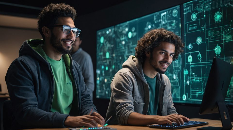 Leonardo Kino XL Three young diverse software developers worki 1