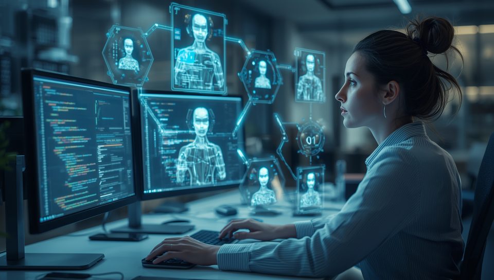 Lucid Origin An experienced female software architect confiden 0